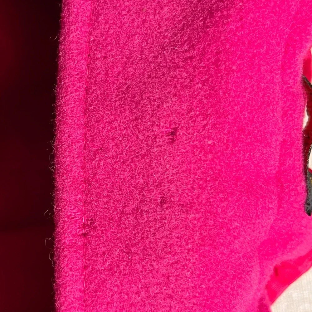 Vintage Wool Fuschia Double‎ Breasted Overcoat Made in USA Pink Heavy